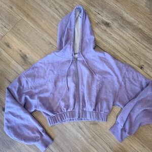 euc, Harlow Purple Women's crop zip up  Hoodie sz medium